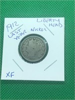 1912 Liberty Head V Nickel Last Year XF Grade