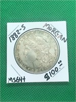 1882-S Morgan Silver Dollar MS64+ High Grade
