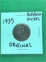 1935 Buffalo Nickel Original in Old Folder