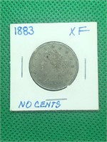1883 No Cents1st Year Liberty Nickel XF+ High Grae