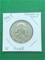 1951-P Franklin Silver Half Dollar XF High Grade