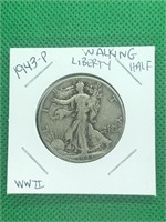 1943-P Walking Silver Half Dollar WWII