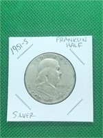 1951-S Franklin Silver Half Dollar San Francisco t