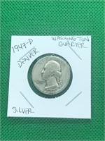 1947-D Washington Silver Quarter DENVER Mint