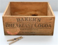 Walter Baker Cocoa Wooden Shipping Box