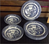 Churchill Willow Lot of 6  8" Plates & 6  6" Bowls