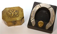 Vintage Brass Box and Horse Shoe Ashtray