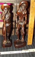 2 Carved Wood Figures