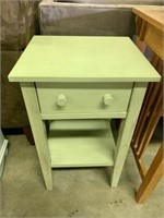 Small Green 1-Drawer Side Table