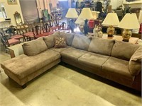 Brown Microfiber Sectional Sofa
