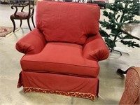 Red Upholstered Lounge Chair