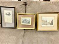 Qty (3) Small Framed Art Pieces