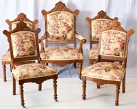 Set of 5 Walnut East Lake Chairs