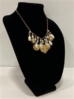 Vintage Terra freshwater Pearl medallion necklace
