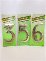 Three new solid brass numbers