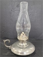 Vintage oil lamp with metal base