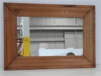 Rustic wood framed mirror