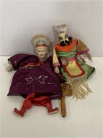 Pair of antique oriental marionette puppets