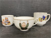 Small vintage German teacup trio