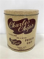 Vintage Charles Chips potato chip tin