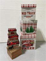 Farm Fresh Christmas Trees nesting gift boxes