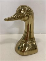 Cast metal gold tone duck bookend