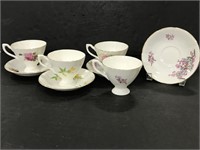 Set of 4 Bone China teacup and saucers