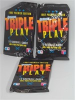(3) 1992 Premier Edition Donruss Triple Play