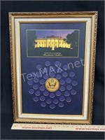 White House Frame Set Presidential Gold Dollar