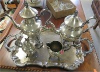 Silver Tea Set w/ Tray