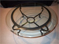 Glass & Cast Metal Coffee Table