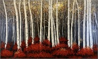 Original Painting of Birch Tree Forest