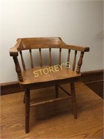 Solid Oak Captain's Dining Chair