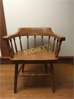 Solid Oak Captain's Dining Chair