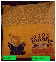 New Custom Giraffe Handmade Pocket Pillow