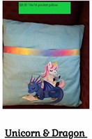 New Unicorn & Dragon Pocket Pillow