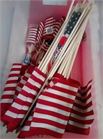 Tote of flags: 8" x 12" + handle & 4" x 6" Sizes