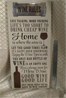 Wine rules wood sign 22 inch