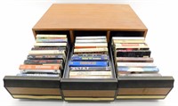 * Vintage 3 Drawer Cassette Storage Case w/ 29