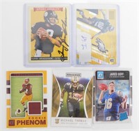 Terry Bradshaw Autograph & 4 Other Cards
