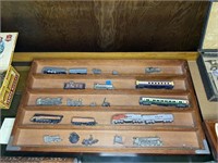 Display Shelf with N Gauge & Pewter Trains