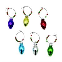 (2) Holiday Bulbs Wine Charms