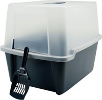 IRIS Large Hooded Litter Box with Scoop and Grate,