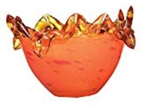 OK Lighting Orange Glass Decorative Fruit Bowl