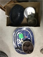 vintage  cook ware and turky platter lot