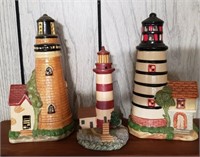 3 LIGHTHOUSE Ceramic Figures, 3 Pictures