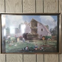 Framed JOHN DEERE Farm Scene Puzzle