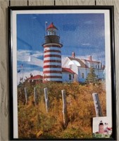 22" X 29" Framed LIGHTHOUSE Puzzle