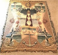 LIGHTHOUSE TAPESTRY THROW, 51"X68", 3 Pics