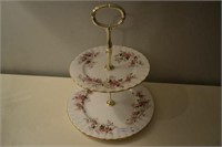 2 tier Lavender Rose Royal Albert cake server